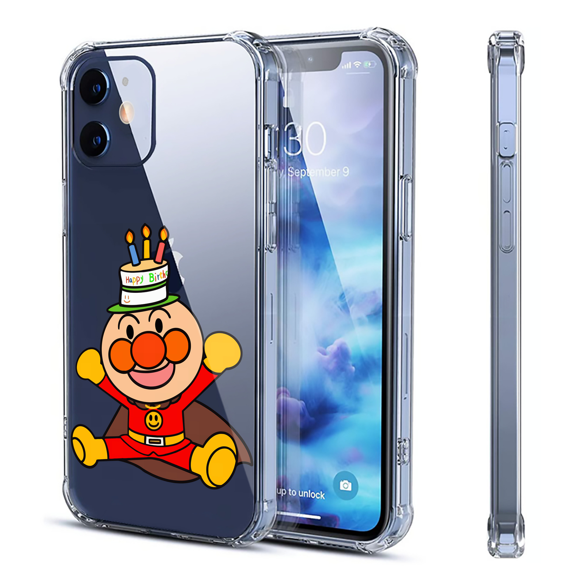 （画像用） アンパンマン Anpanman 【iPhone 12シリーズ対応】透明スマホケース（クリアソフトケース）